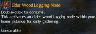 MMOJUGG Guild Wars 2 US Elder Wood Logging Node Details View of Item Function and Use
